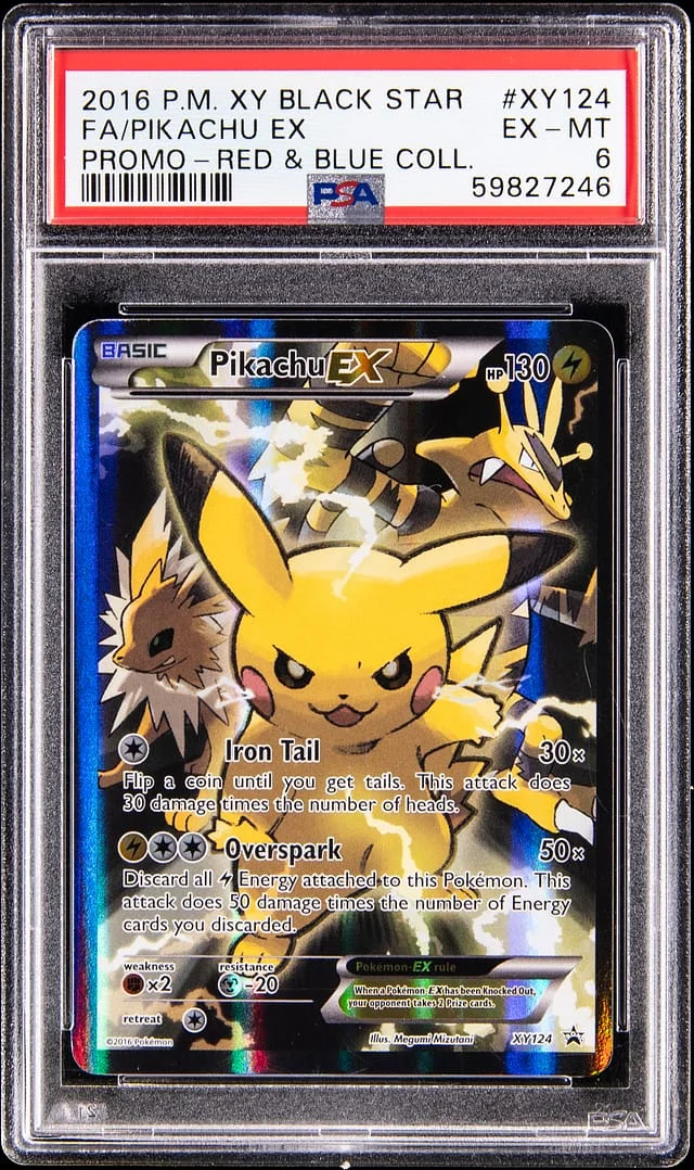 2016 Pokemon X&Y Black Star Promo Red & Blue Collection Full Art Pikachu ex #XY124 card image