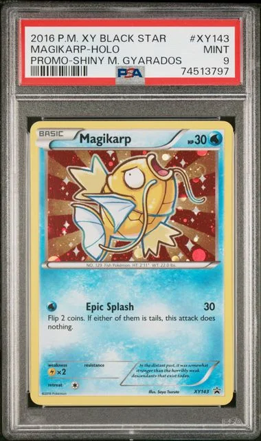 2016 Pokemon Xy Black Star Promo Shiny Mega Gyarados Magikarp-Holo #Xy143 card image