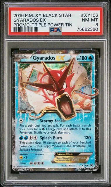 2016 Pokemon Xy Black Star Promo Triple Power Tin Gyarados Ex #XY106 card image