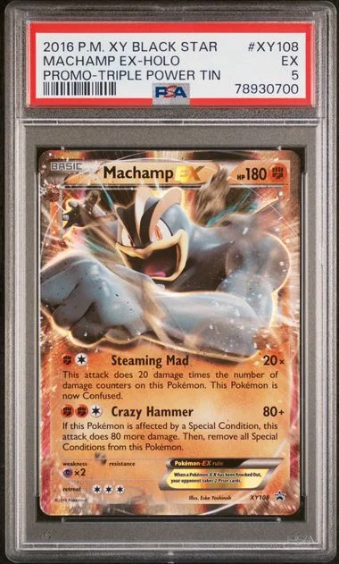 2016 Pokemon Xy Black Star Promo Triple Power Tin Machamp Ex-Holo #Xy108 card image