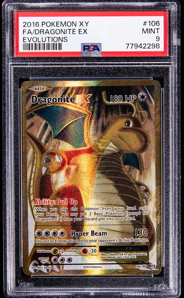 2016 Pokemon XY Evolutions Full Art Dragonite EX #106 card image