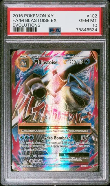 2016 Pokemon Xy Evolutions Full Art/M Blastoise Ex #102 card image
