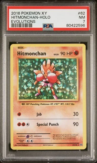 2016 Pokemon XY Evolutions Hitmonchan-Holo #62 card image
