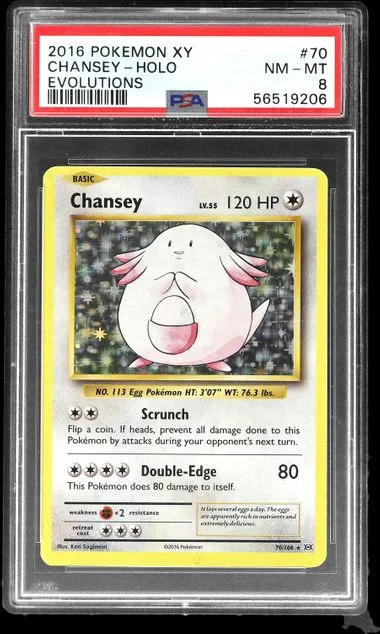 2016 Pokemon XY Evolutions Holofoil Chansey #70 card image