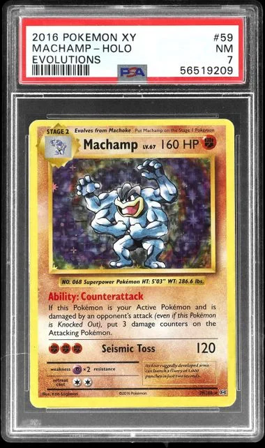 2016 Pokemon XY Evolutions Holofoil Machamp #59 card image