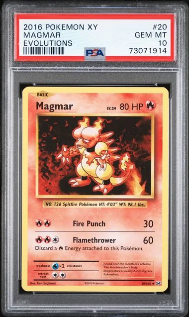 2016 Pokemon XY Evolutions Magmar #20 card image