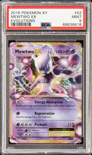 2016 Pokemon Xy Evolutions Mewtwo Ex #52 card image