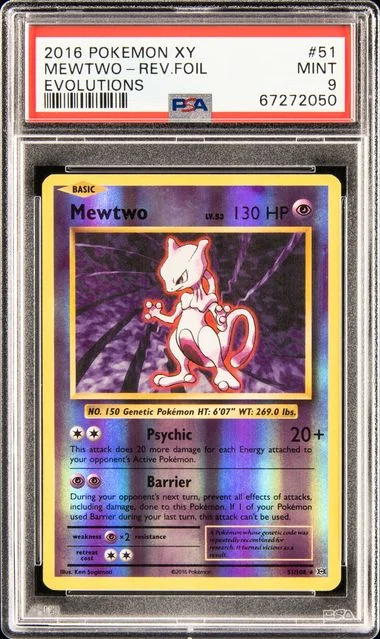 2016 Pokemon Xy Evolutions Mewtwo-Reverse #51 card image