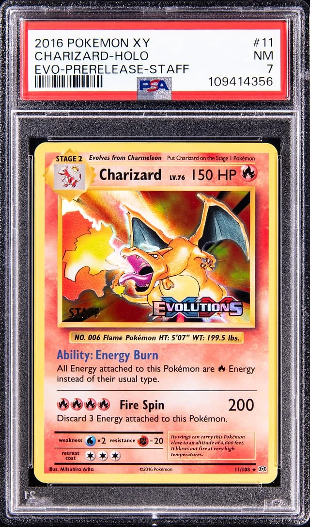 2016 Pokemon XY Evolutions Pre-Release Staff Holo Charizard #11 card image