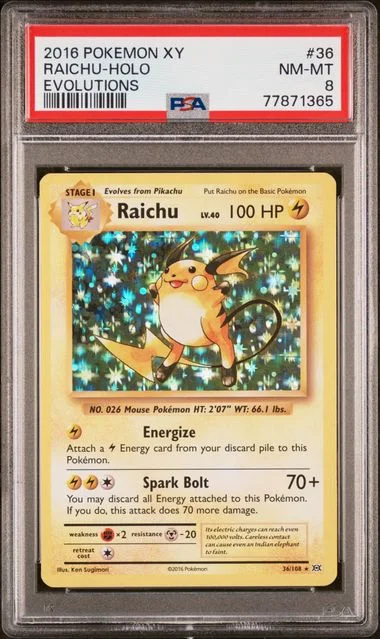 2016 Pokemon Xy Evolutions Raichu-Holo #36 card image