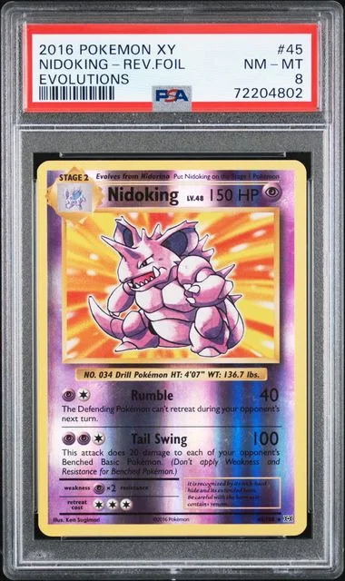 2016 Pokemon XY Evolutions Reverse Foil Nidoking #45 card image