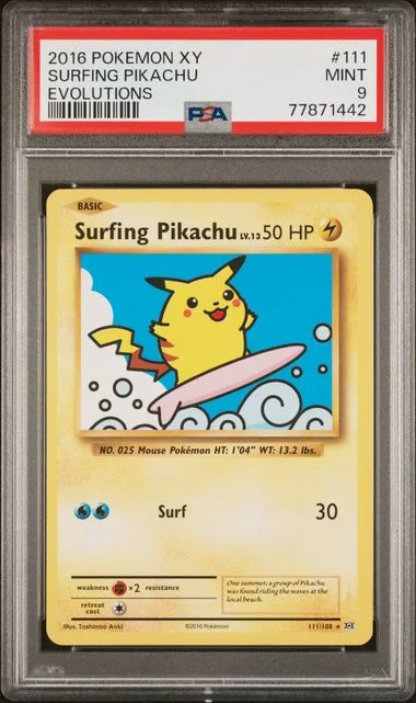 2016 Pokemon Xy Evolutions Surfing Pikachu #111 card image