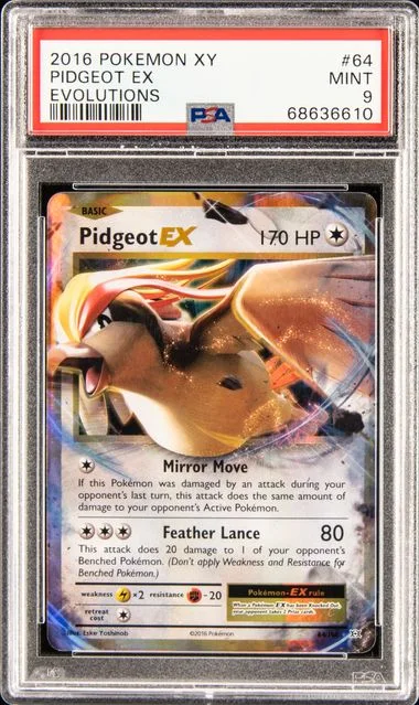 2016 Pokemon XY Evolutions Ultra Rare Holofoil Pidgeot EX #64 card image