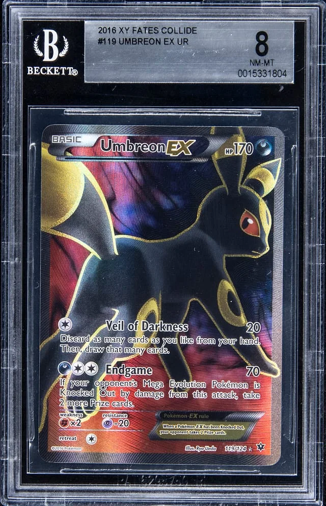 2016 Pokemon XY Fates Collide Full Art Rare Holofoil Umbreon EX #119 card image