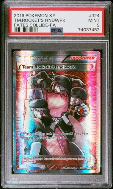 2016 Pokemon XY Fates Collide Full Art Team Rocket's Handiwork #124 card image