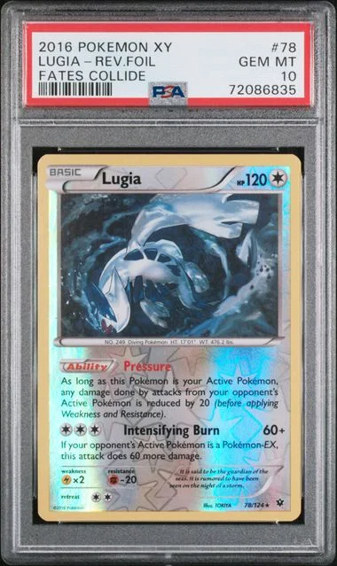 2016 Pokemon XY Fates Collide Reverse Foil Lugia #78 card image