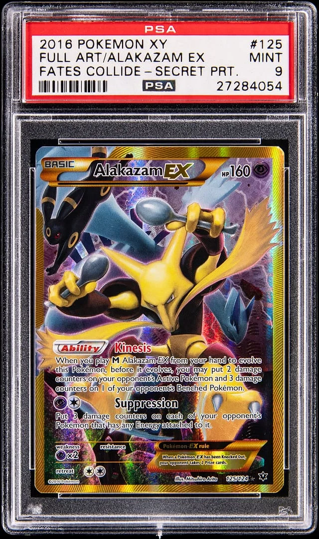 2016 Pokemon X&Y Fates Collide Secret Print Full Art Alakazam ex #125 card image