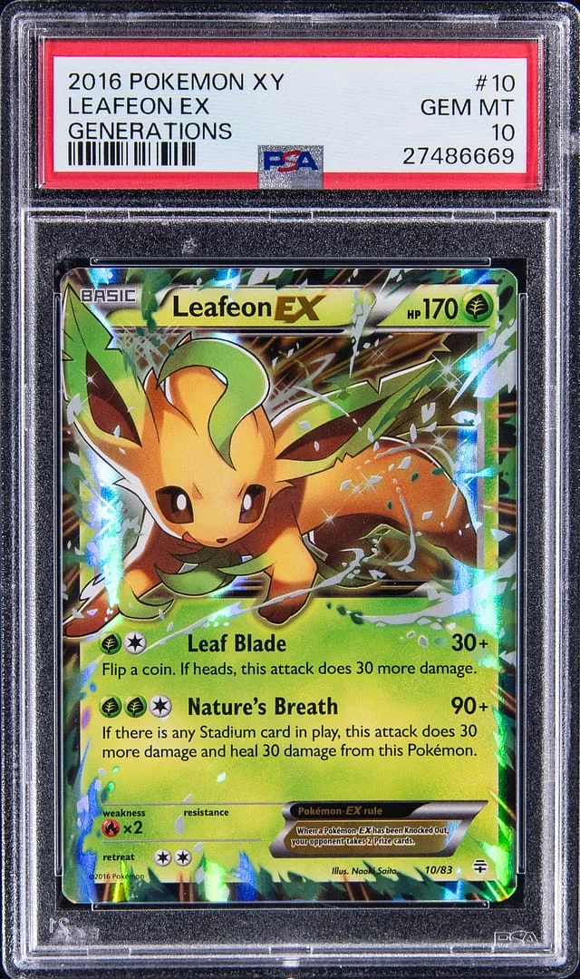 2016 Pokemon XY Generations Leafeon EX #10 card image