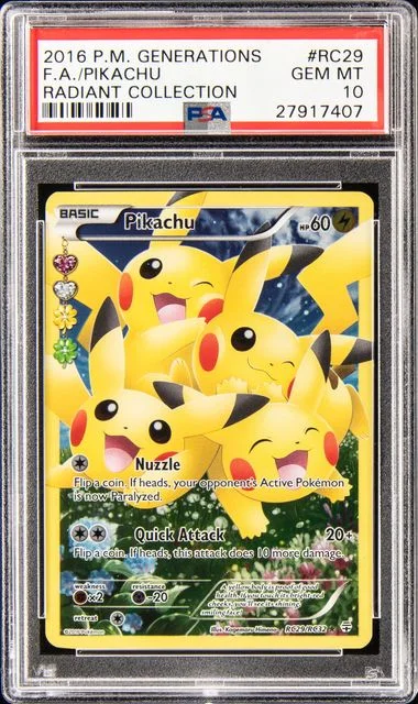 2016 Pokemon Xy Generations Radiant Collection Full Art/Pikachu #Rc29 card image
