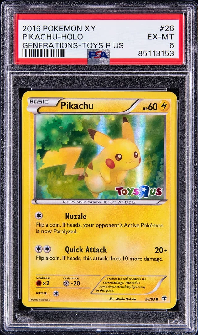 2016 Pokemon XY Generations Toys R Us Holofoil Pikachu #26 card image