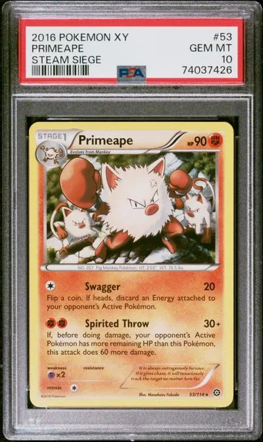 2016 Pokemon XY Steam Siege Primeape #53 card image
