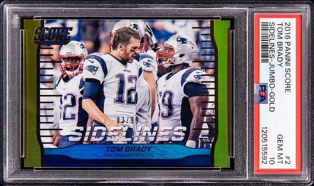 2016 Score Tom Brady Sidelines Jumbo Gold #2 card image