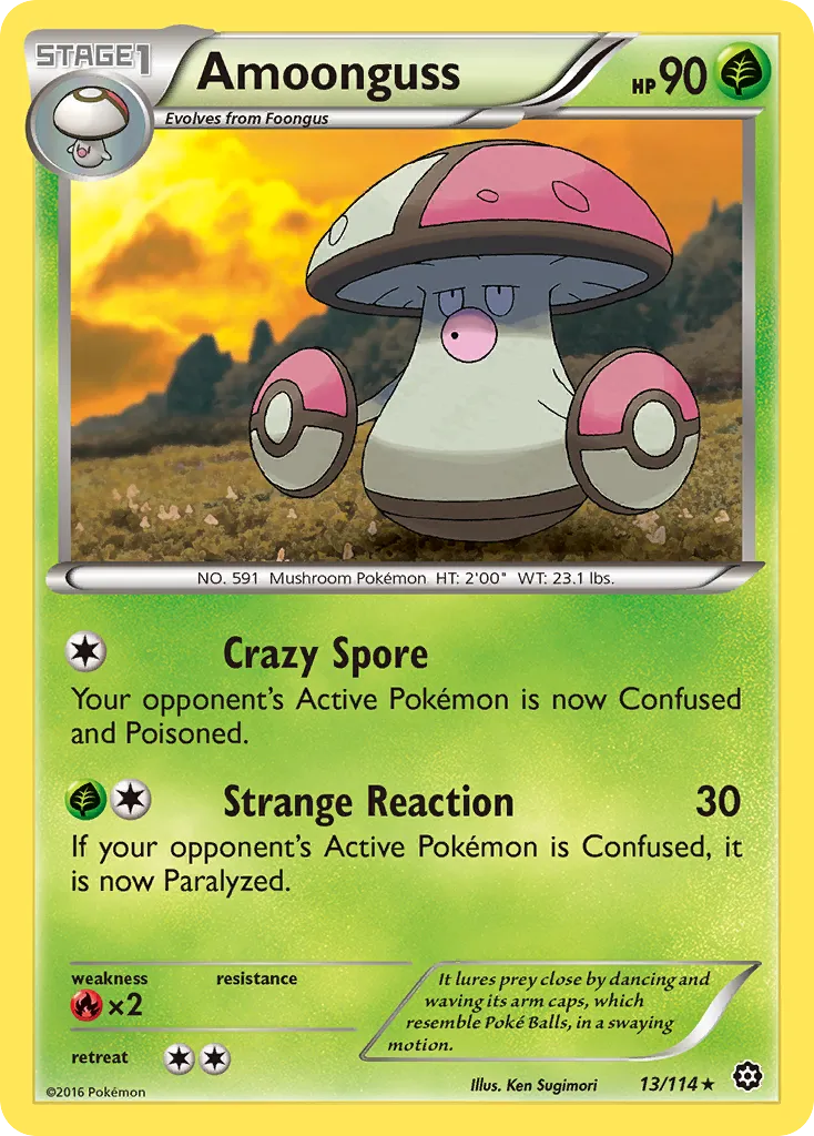 2016 Steam Siege Amoonguss #013/114 Rare card image