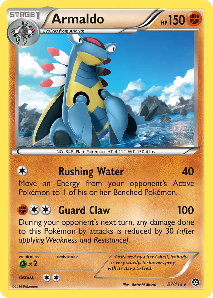 2016 Steam Siege Armaldo #057/114 Rare card image