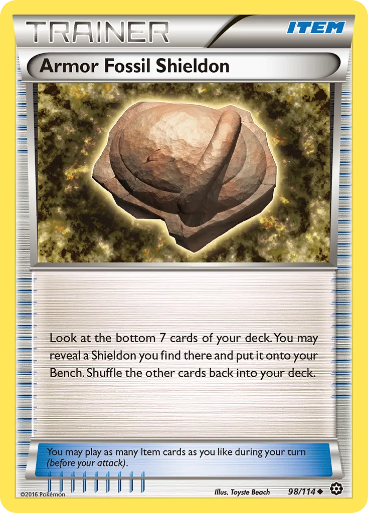 2016 Steam Siege Armor Fossil Shieldon #098/114 Uncommon card image