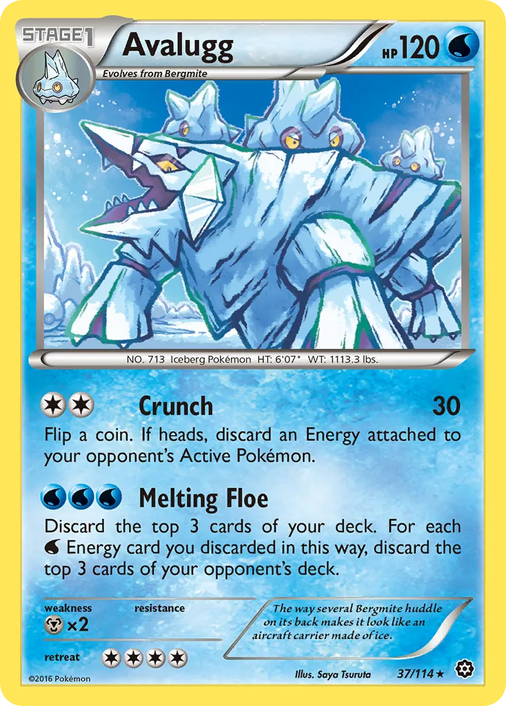 2016 Steam Siege Avalugg #037/114 Rare card image