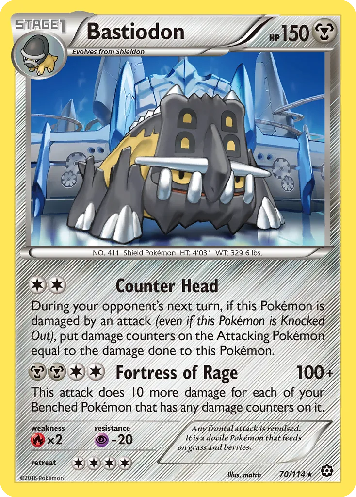 2016 Steam Siege Bastiodon #070/114 Rare card image