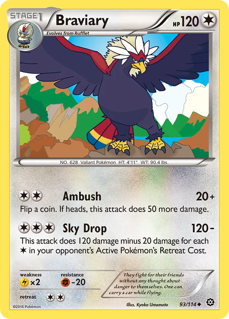 2016 Steam Siege Braviary Uncommon #093/114 Uncommon card image