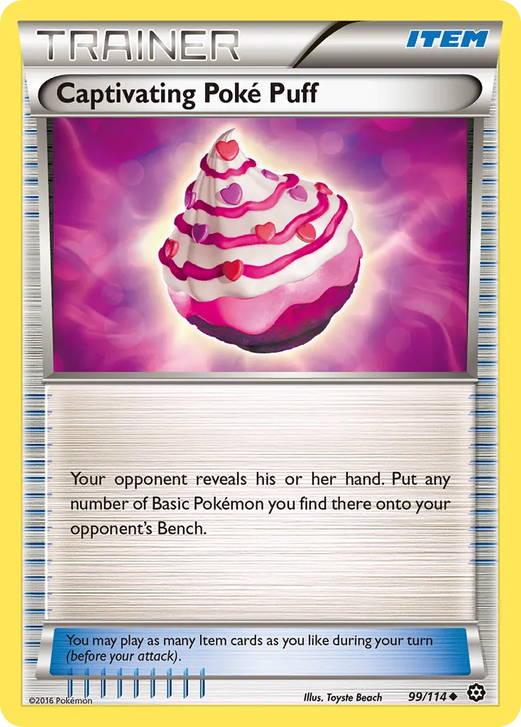 2016 Steam Siege Captivating Poké Puff #099/114 Uncommon card image