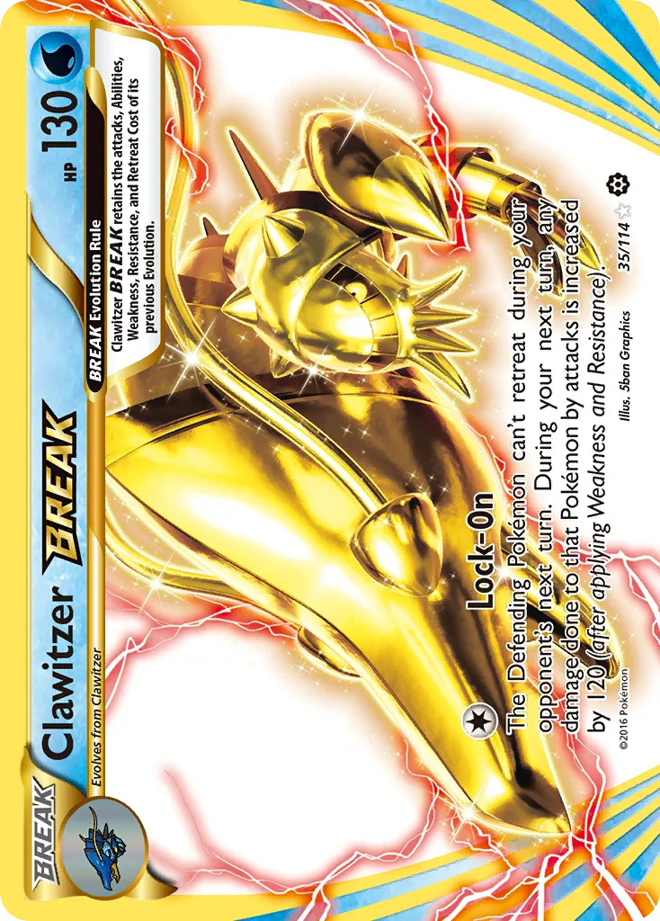 2016 Steam Siege Clawitzer BREAK Rare BREAK #035/114 Rare BREAK card image