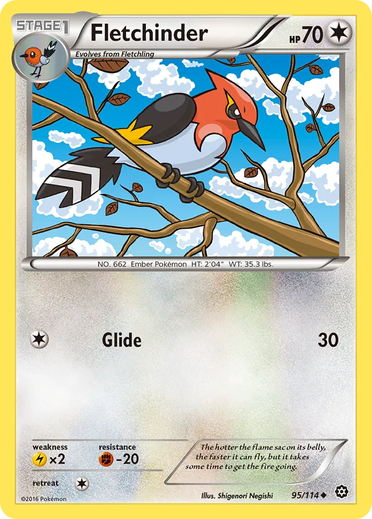 2016 Steam Siege Fletchinder Uncommon #095/114 Uncommon card image