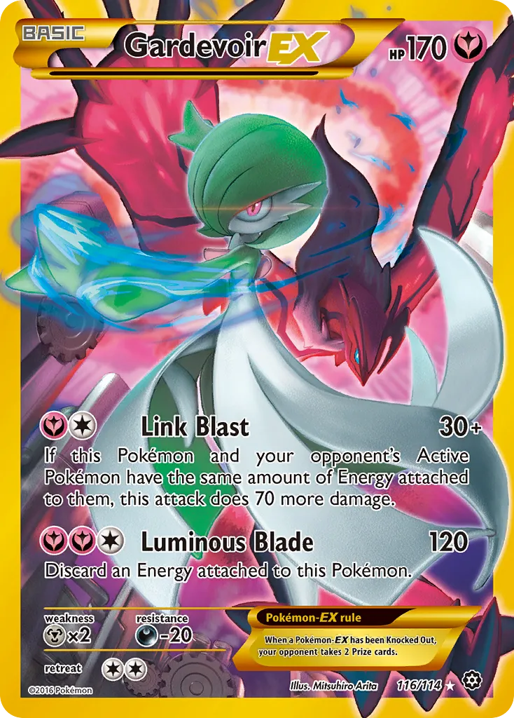 2016 Steam Siege Gardevoir-EX #078/114 Rare Holo EX card image