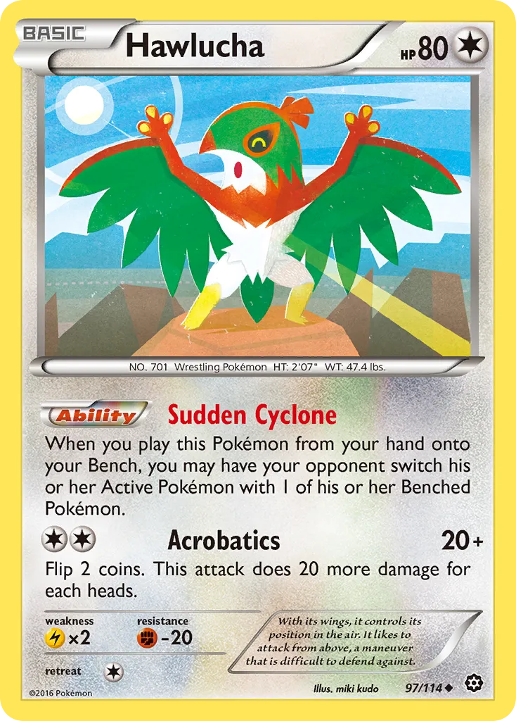 2016 Steam Siege Hawlucha #097/114 Uncommon card image