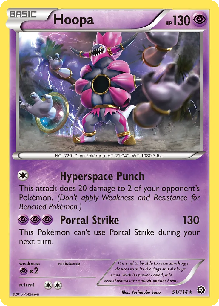 2016 Steam Siege Hoopa #051/114 Rare card image