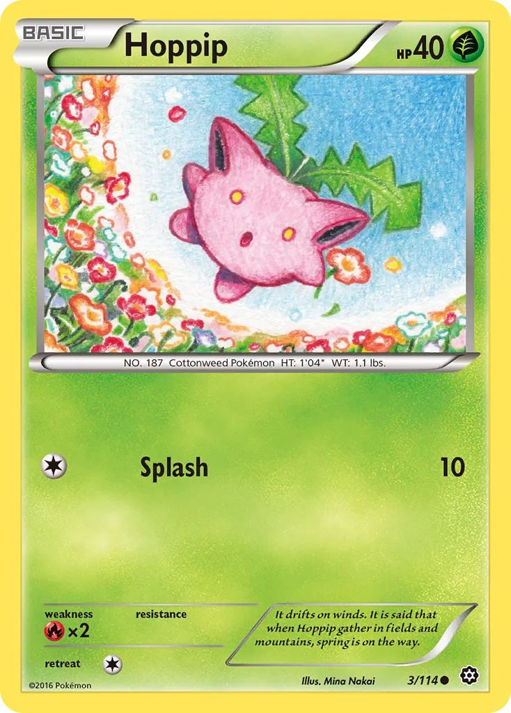 2016 Steam Siege Hoppip Common #003/114 Common card image