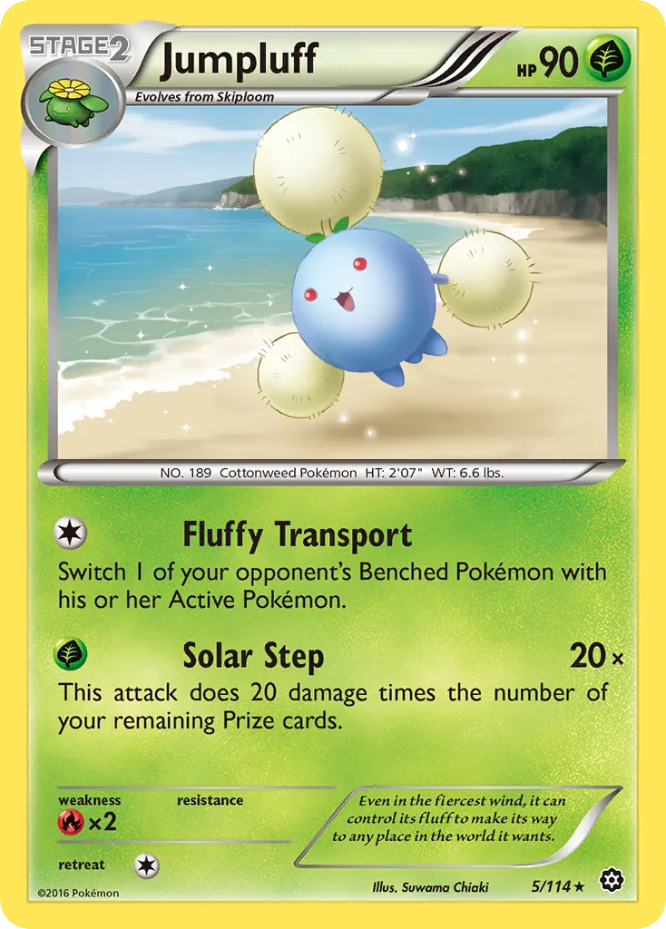 2016 Steam Siege Jumpluff #005/114 Rare card image