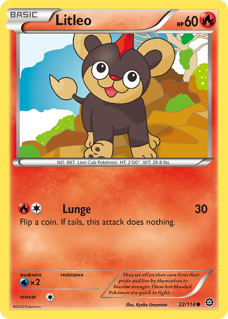 2016 Steam Siege Litleo Common #022/114 Common card image