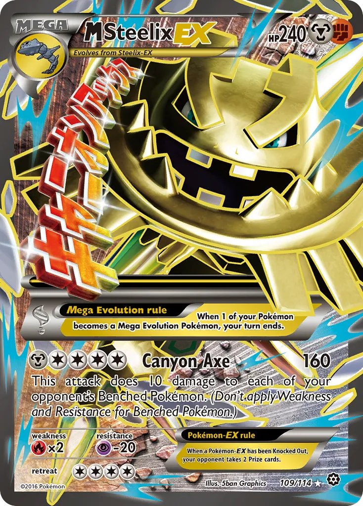 2016 Steam Siege M Steelix-EX #068/114 Rare Holo EX card image