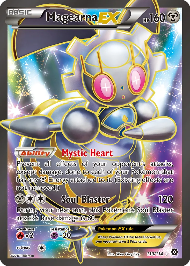 2016 Steam Siege Magearna-EX #075/114 Rare Holo EX card image