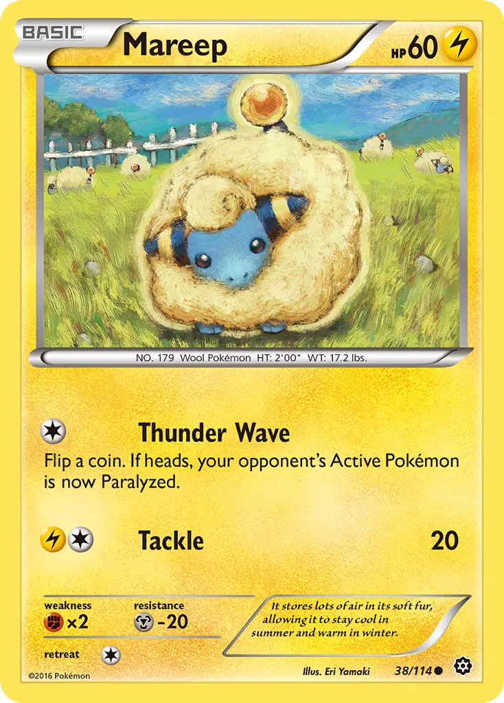 2016 Steam Siege Mareep Common #038/114 Common card image