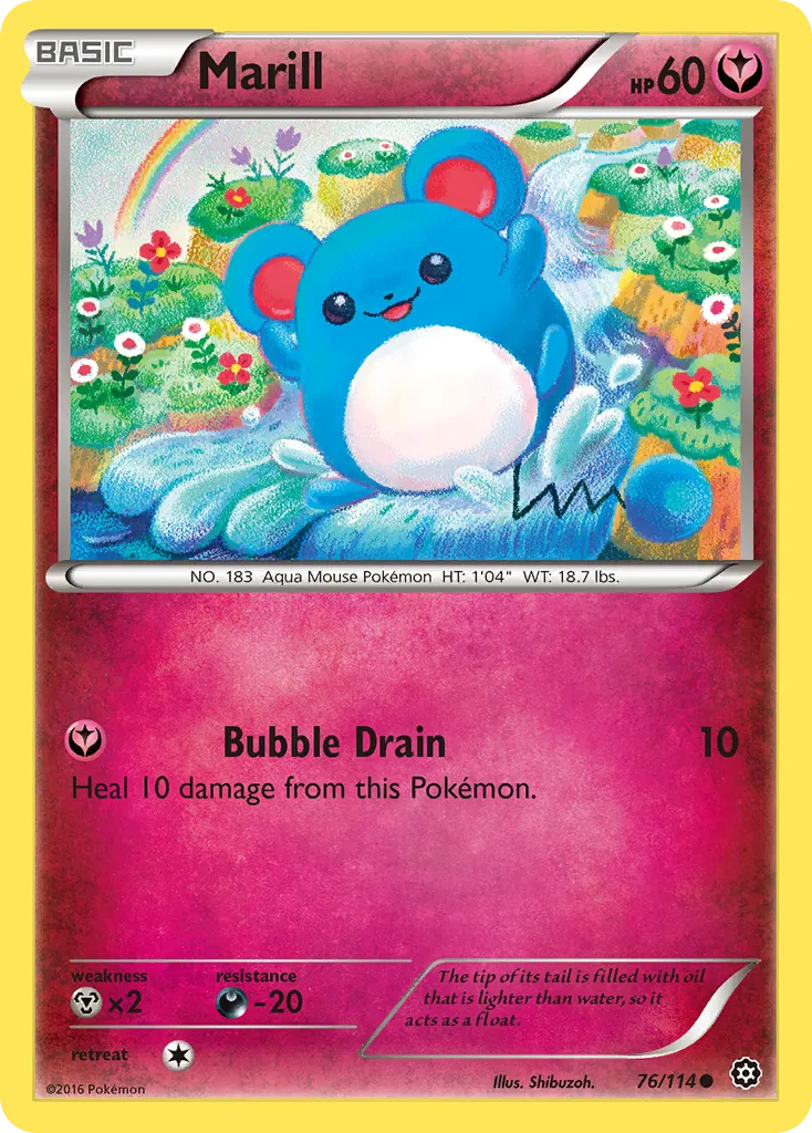 2016 Steam Siege Marill Common #076/114 Common card image