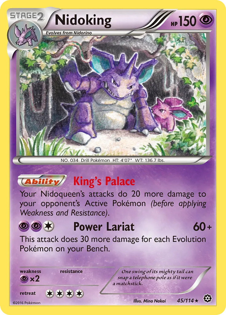 2016 Steam Siege Nidoking #045/114 Rare card image