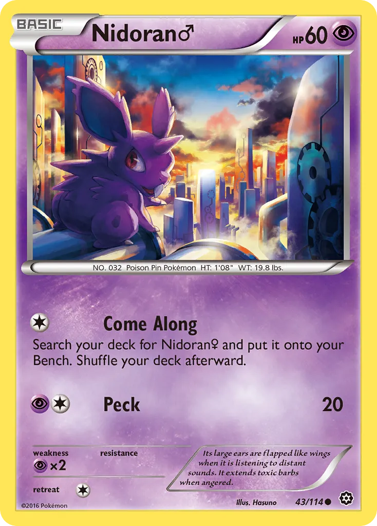2016 Steam Siege Nidoran ♂ Common #043/114 Common card image