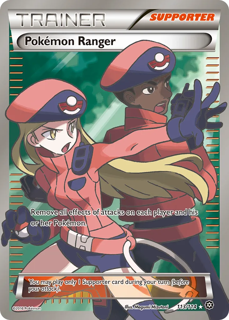 2016 Steam Siege Pokémon Ranger #113/114 Rare Ultra card image