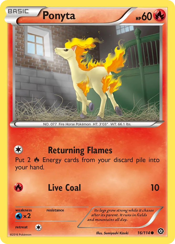 2016 Steam Siege Ponyta #016/114 Common card image