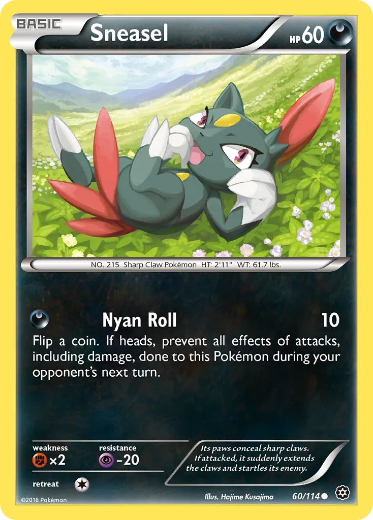2016 Steam Siege Sneasel Common #060/114 Common card image